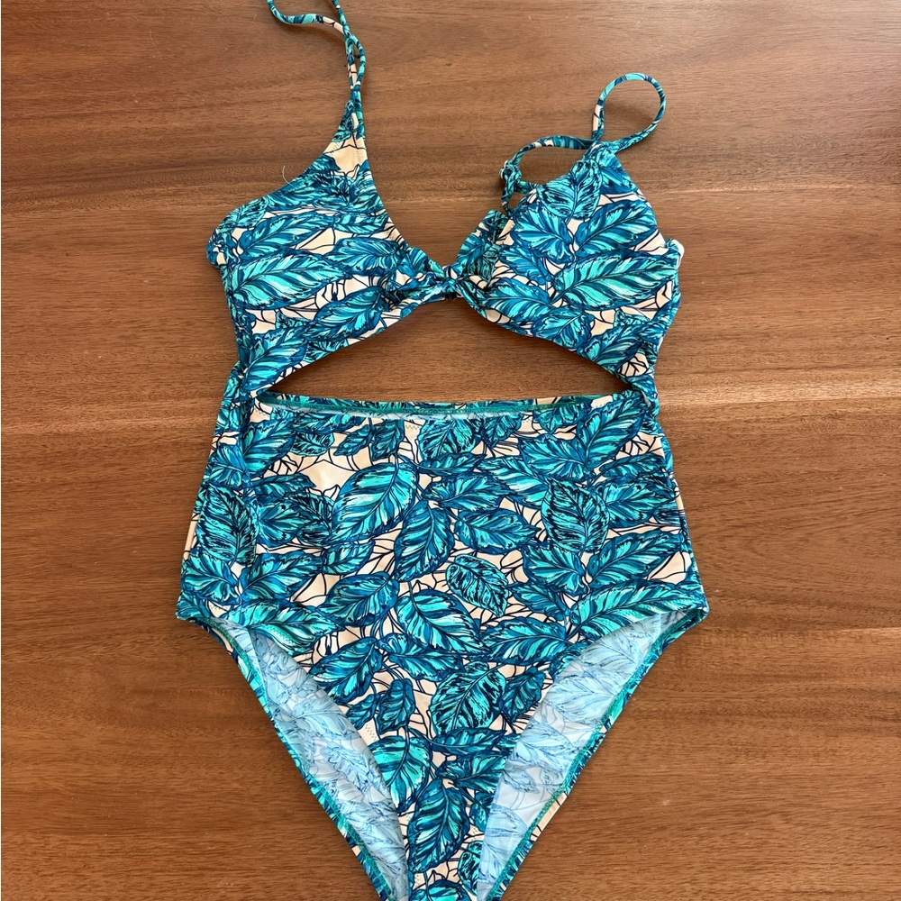 Tropical Leaf Print One Piece Cupshe